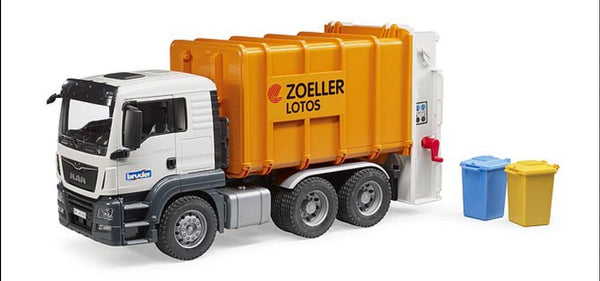 Man TGS 26.500 Rear Loading Garbage Truck - Orange Marca: bruder