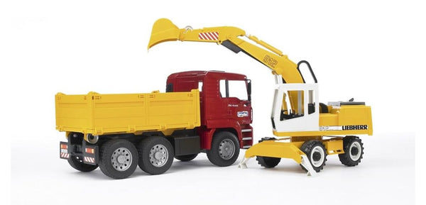 Bruder: 2751 - Man Tga Camion Con Scavatrice Liebherr