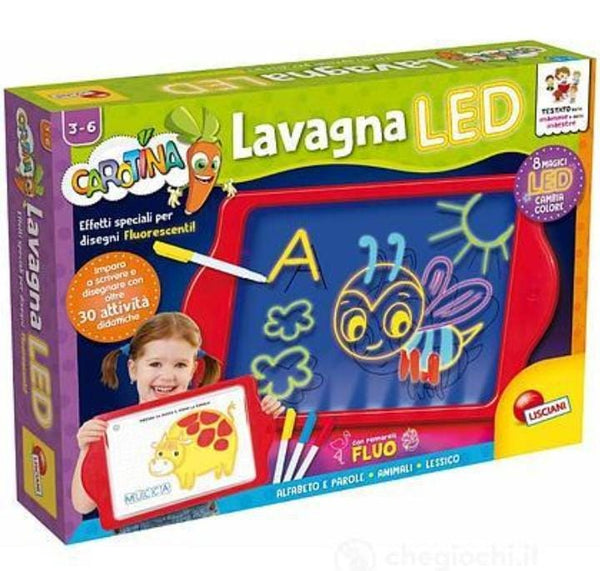 Liscianigiochi- Carotina Lavagna LED, Edizione 2018, Multicolore,