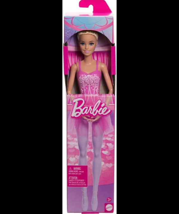 Barbie - Ballerina, Bambola bionda con Corpetto Decorato a Fiori e tutù Viola Rimovibile