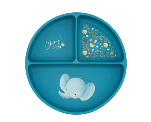 Piatto con ventosa in silicone - Elefante Chewy